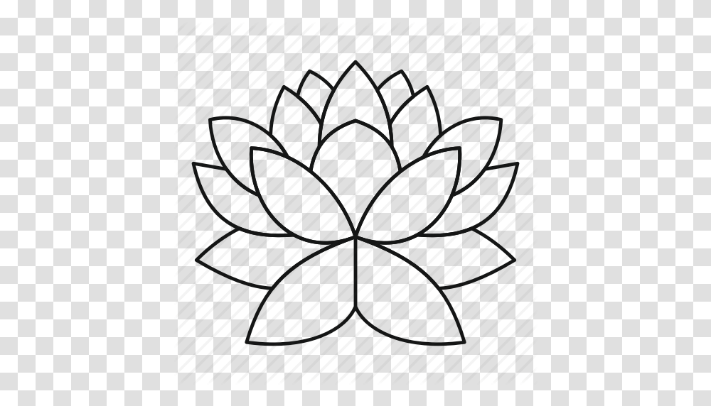 Aromatic Asian Ayurveda Flower Line Lotus Outline Icon, Plant, Rug, Pattern Transparent Png