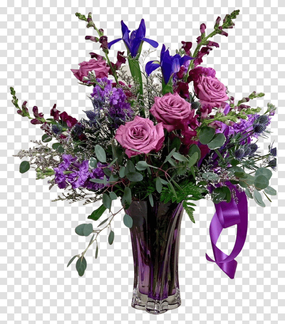 Arrangement Of Purple Snapdragons Irises And Roses Bouquet, Plant, Flower, Blossom, Flower Bouquet Transparent Png