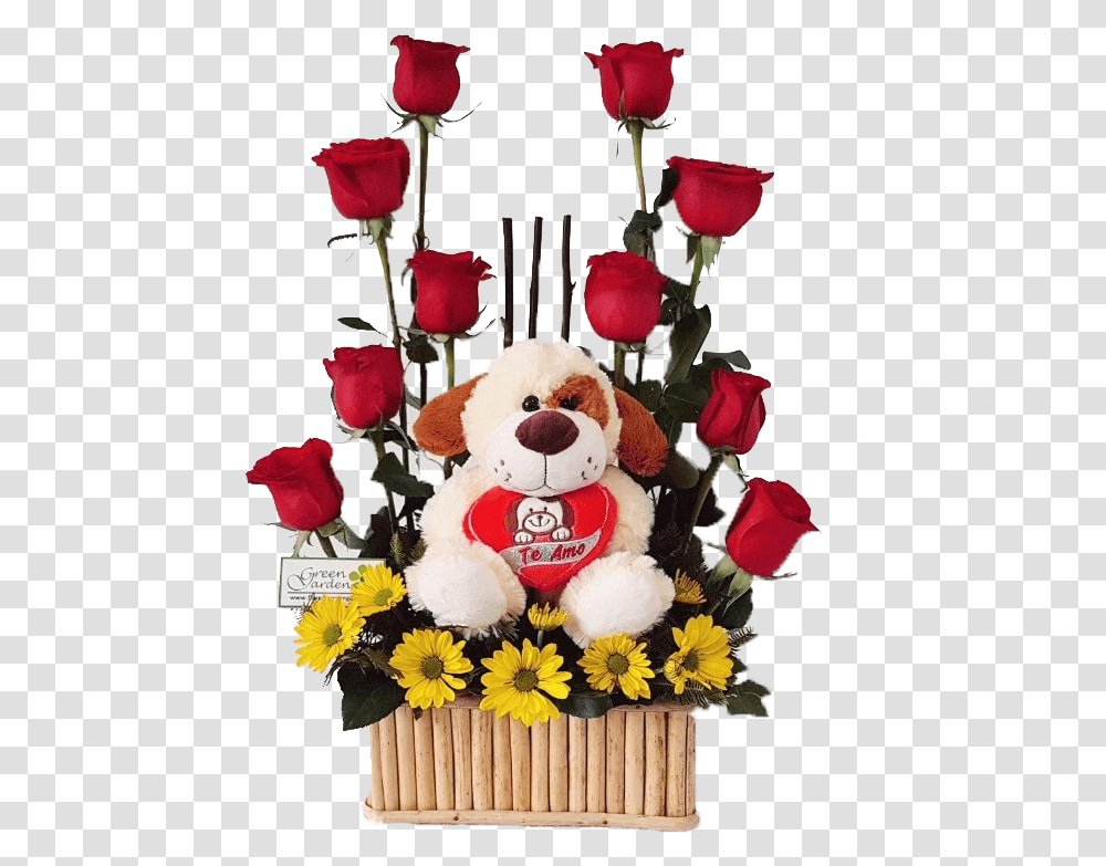 Arreglos Florales Por Dia San Valentin, Teddy Bear, Toy, Plant, Flower Transparent Png
