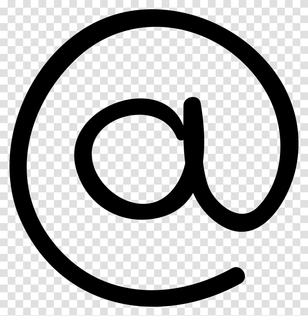 Arroba Hand Drawn Sign Of Email Icons8 Email, Logo, Trademark Transparent Png