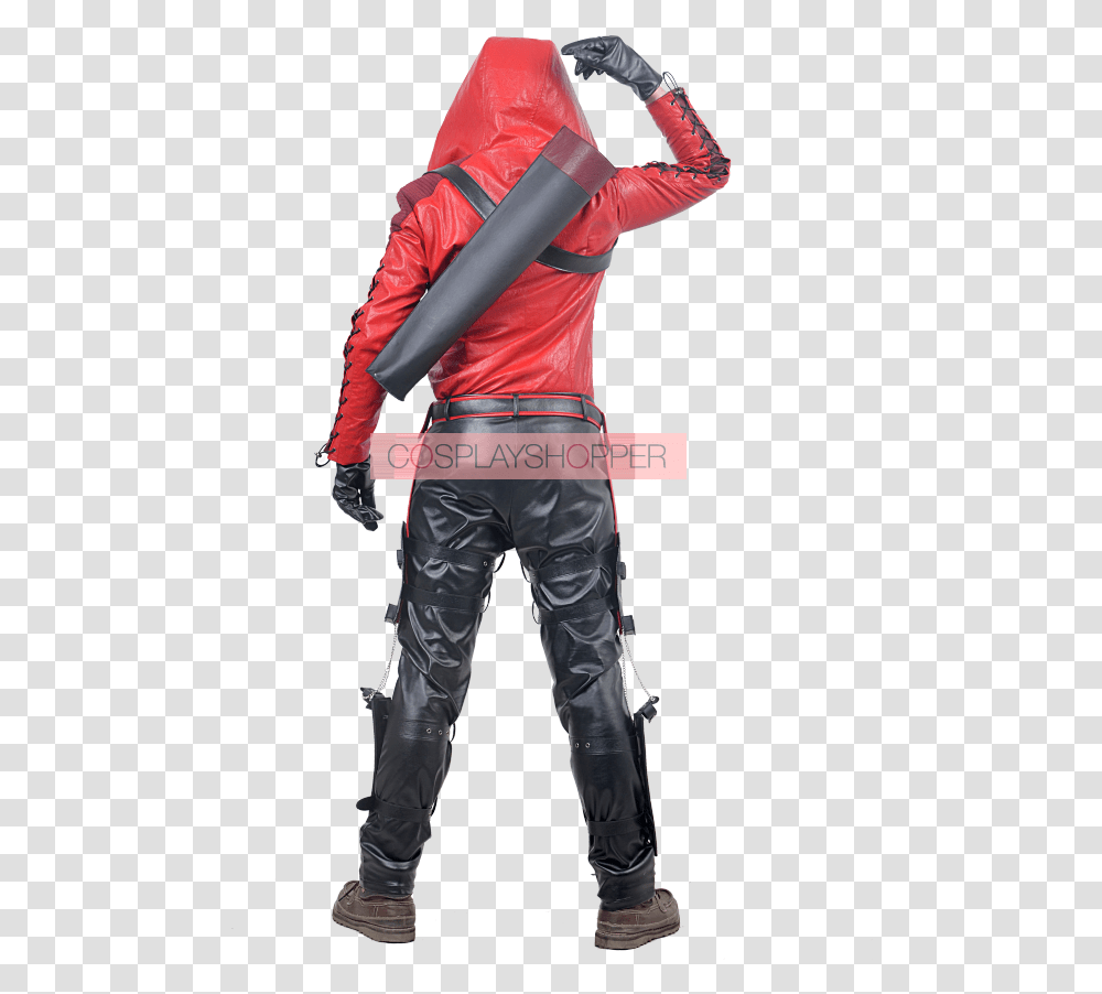 Arrow 3 Red Roy Harper Arsenal Cosplay Costume Arrow Rojo Cosplsy, Clothing, Person, Ninja, Pants Transparent Png