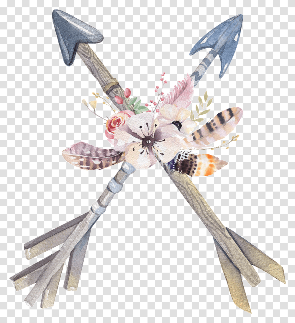 Arrow Bohemian Bohem Cute Kawaii Ftestickers Crossed Boho Arrows, Weapon, Emblem Transparent Png