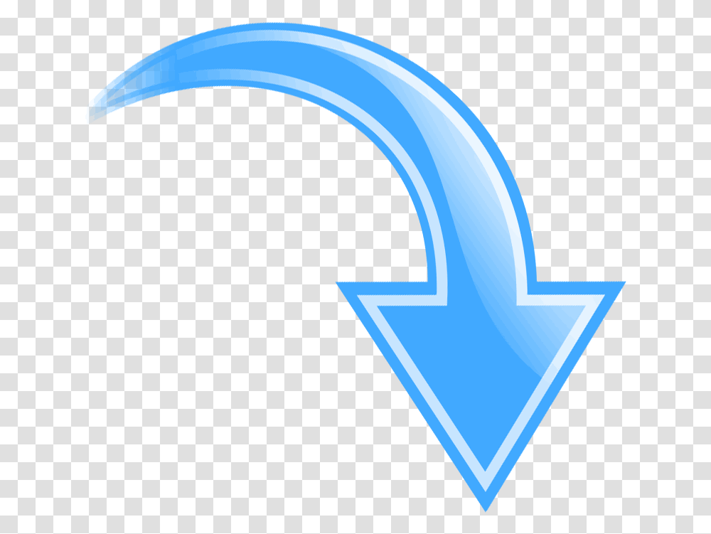 Arrow Clipart Clip Art Blue Curve Arrow, Symbol, Triangle, Star Symbol Transparent Png