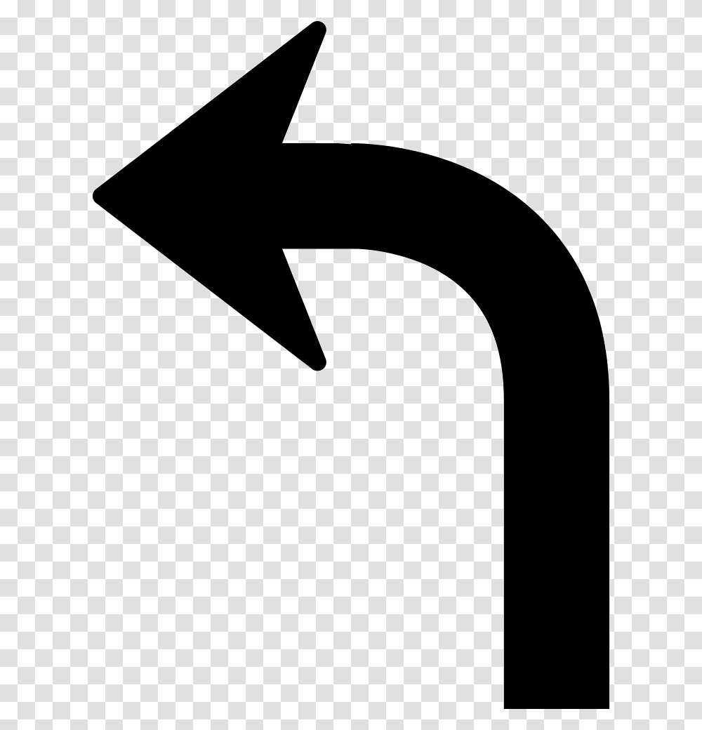 Arrow Curve Pointing Left Curved Arrow Pointing Left, Number, Axe Transparent Png