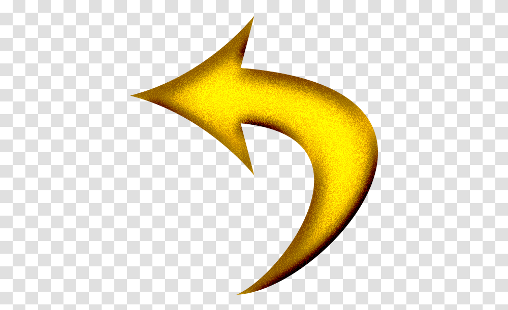 Arrow Curved Left Curved Arrow Clipart Gold, Star Symbol, Bird, Animal Transparent Png