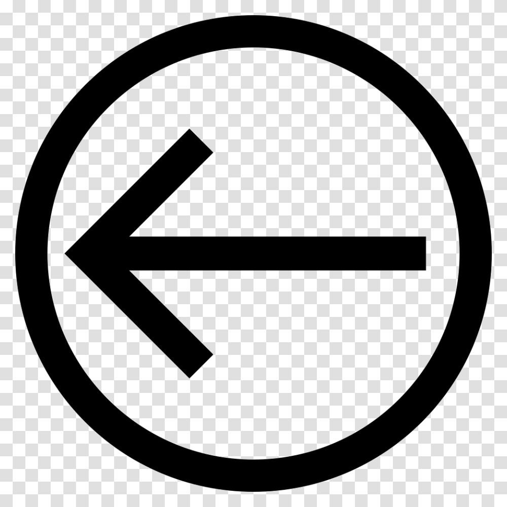 Arrow Direction To The Left Inside A Circle Outline Icon, Sign, Road Sign, Rug Transparent Png