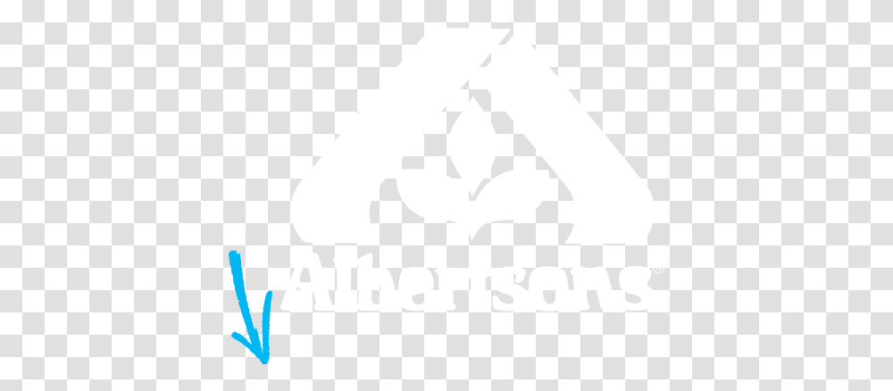Arrow Down Albertsons Logo White, Symbol, Triangle, Stencil, Text Transparent Png