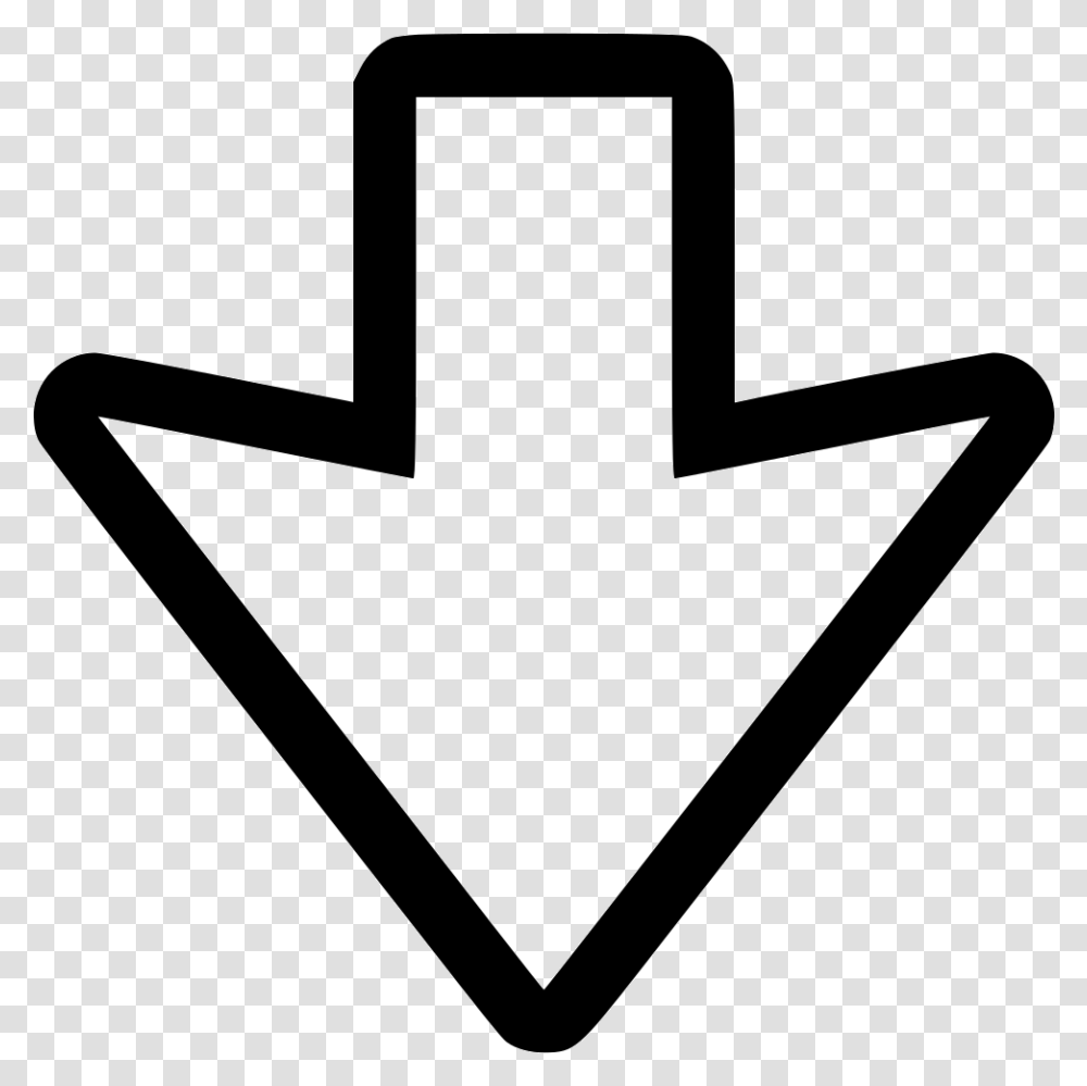 Arrow Down Sign, Emblem, Arrowhead, Triangle Transparent Png