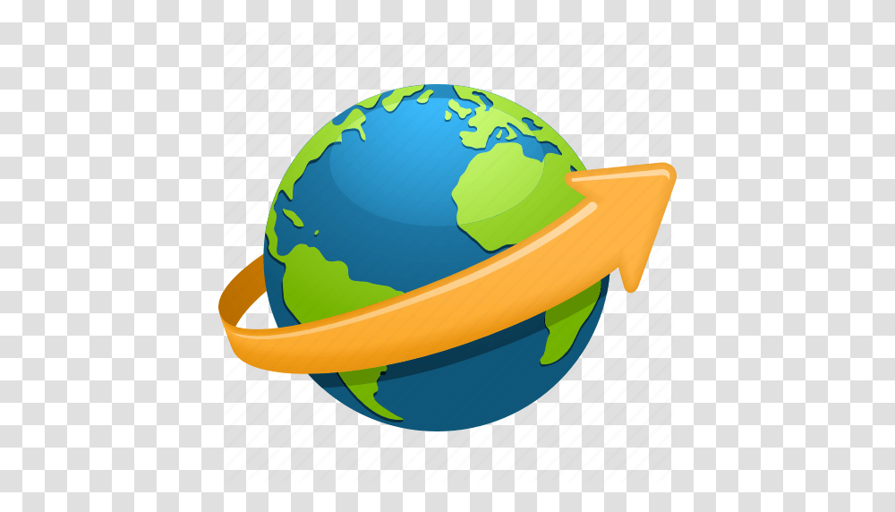 Arrow Earth Globe Planet Travel Icon Earth Environment, Outer Space, Astronomy, Universe, Helmet Transparent Png
