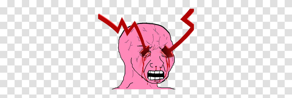 Arrow Eyes Pink Wojak Know Your Meme, Teeth, Mouth, Lip, Head Transparent Png