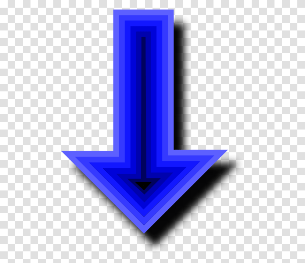 Arrow Pointing Down Blue Arrow Pointing Down, Weapon, Weaponry, Emblem Transparent Png