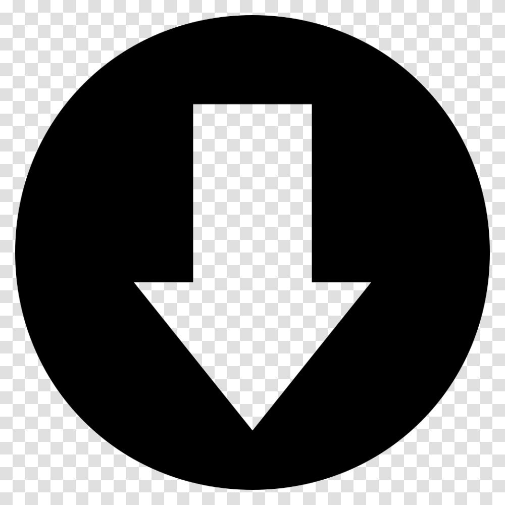 Arrow Pointing Down In A Circle, Sign, Logo, Trademark Transparent Png