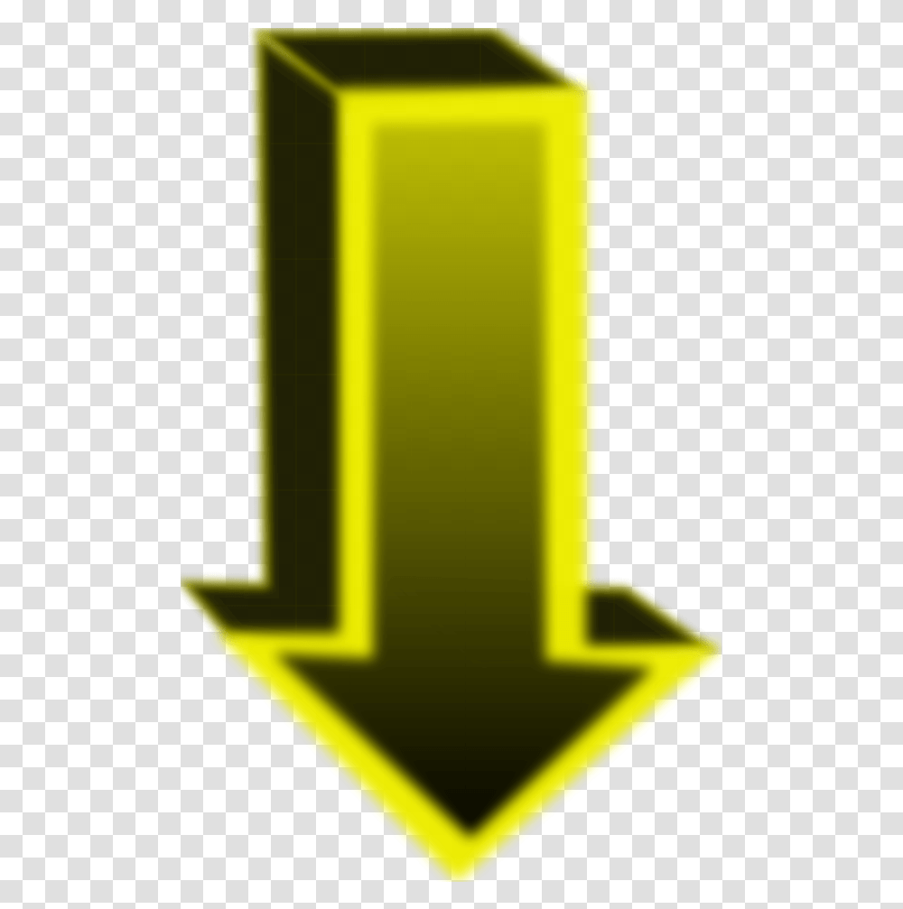 Arrow Pointing Down Yellow Drawing Free Image Vertical, Symbol, Emblem, Mailbox, Letterbox Transparent Png