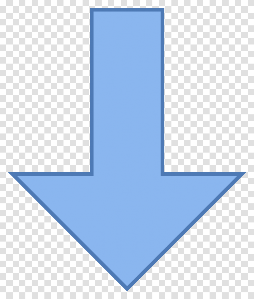Arrow Pointing Group Thick Down Icon Free Blue Arrow Pointing Down, Star Symbol, Triangle, Emblem Transparent Png