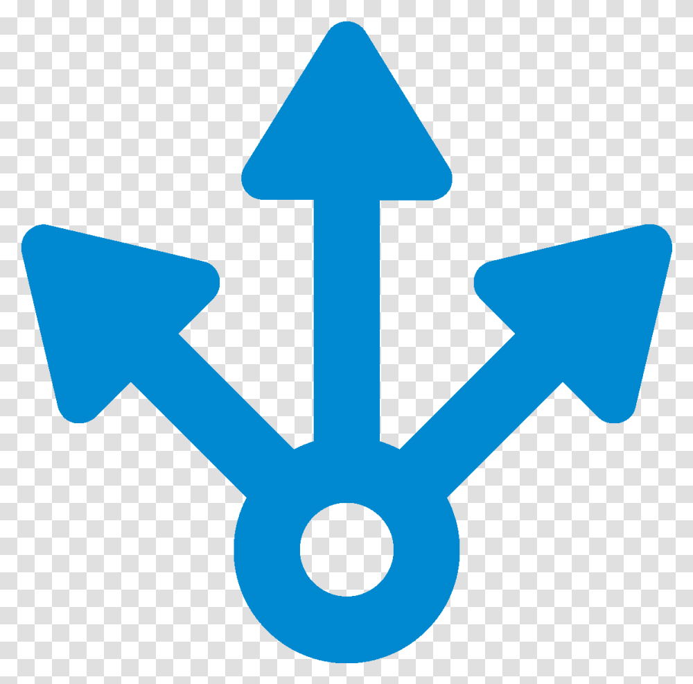 Arrow Pointing Three Direction, Cross, Emblem, Hook Transparent Png