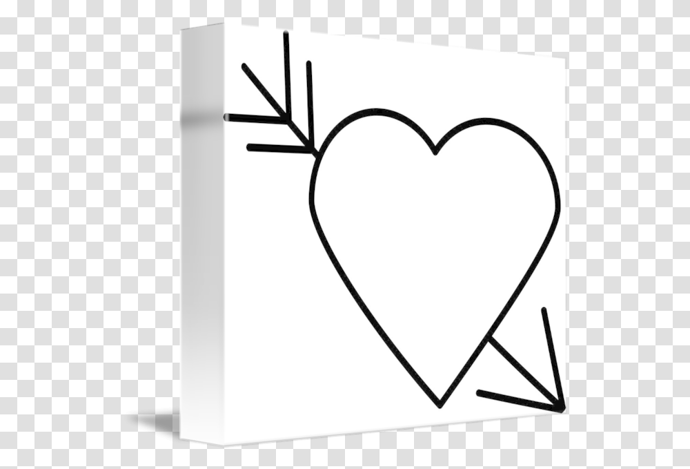 Arrow Through It Heart With Arrow Through, Text, Label, Drawing, Pillow Transparent Png