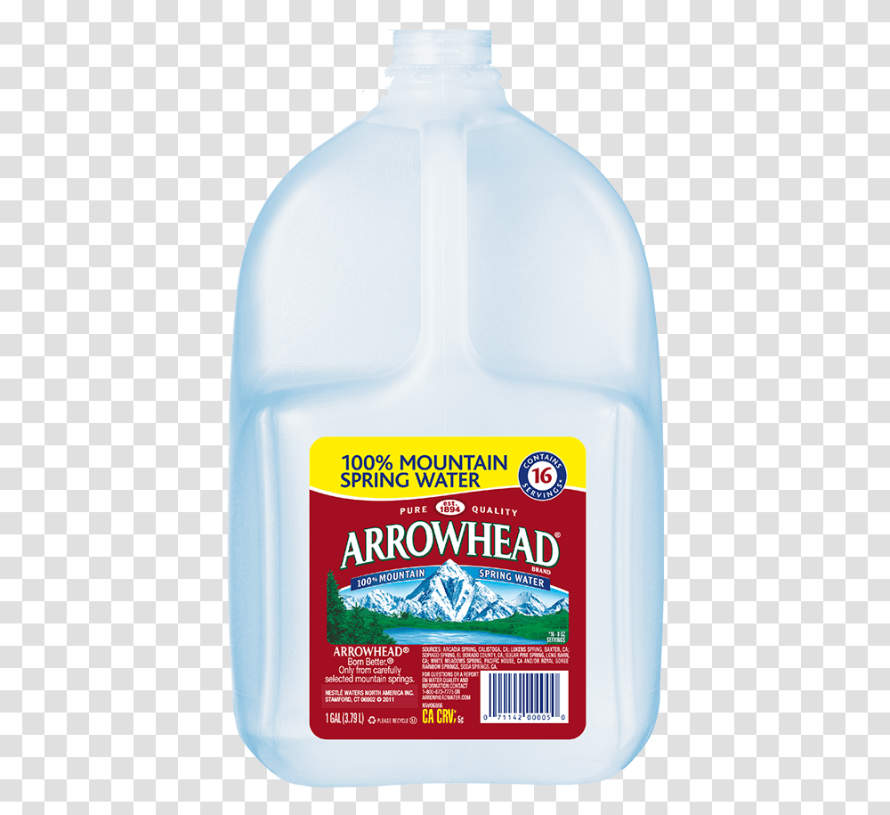 Arrowhead Spring Water Arrowhead Water Bottle, Beverage, Ice, Nature, Cosmetics Transparent Png