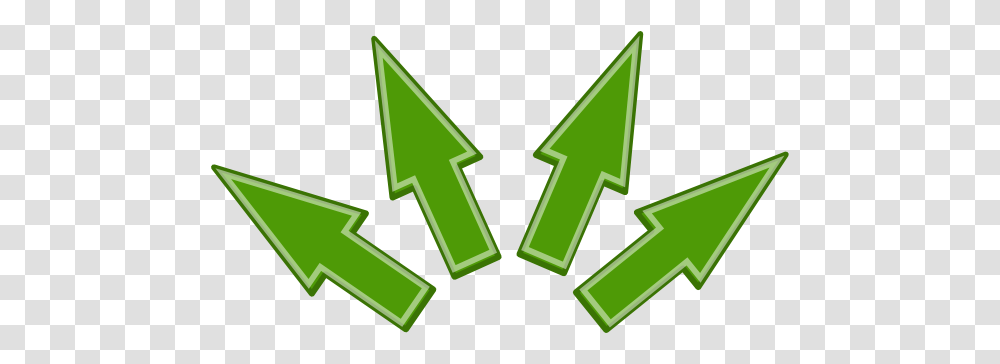 Arrows 4 Up Green Clip Art 4 Arrows Clipart, Symbol, Recycling Symbol, Arrowhead, Text Transparent Png