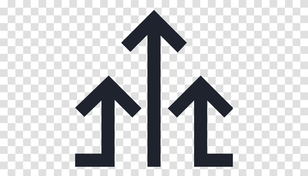 Arrows Chart Competition Graphic Grow Sport Up Icon, Cross, Sign, Road Sign Transparent Png
