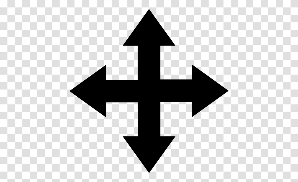 Arrows Pointing Four Ways, Gray, World Of Warcraft Transparent Png
