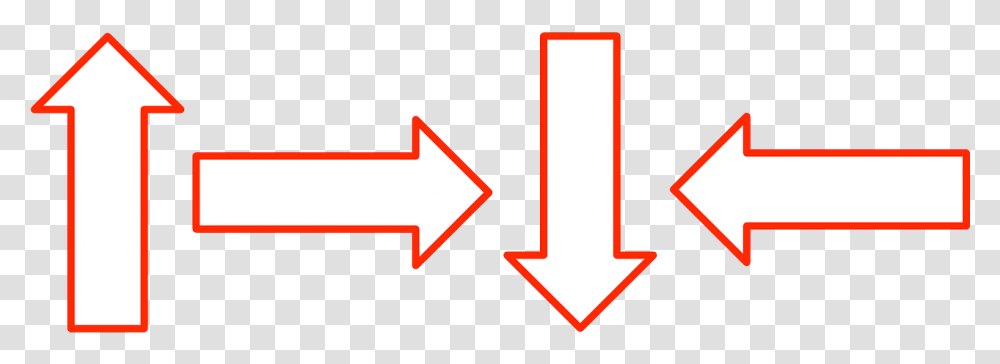 Arrows Red Left Right Up Down Sign, Logo, Trademark Transparent Png
