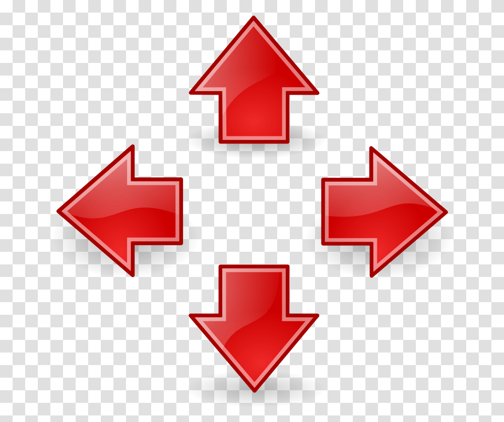 Arrows Red Set Up Down Left Right Glossy Arrow Down Red, Star Symbol, First Aid, Recycling Symbol Transparent Png