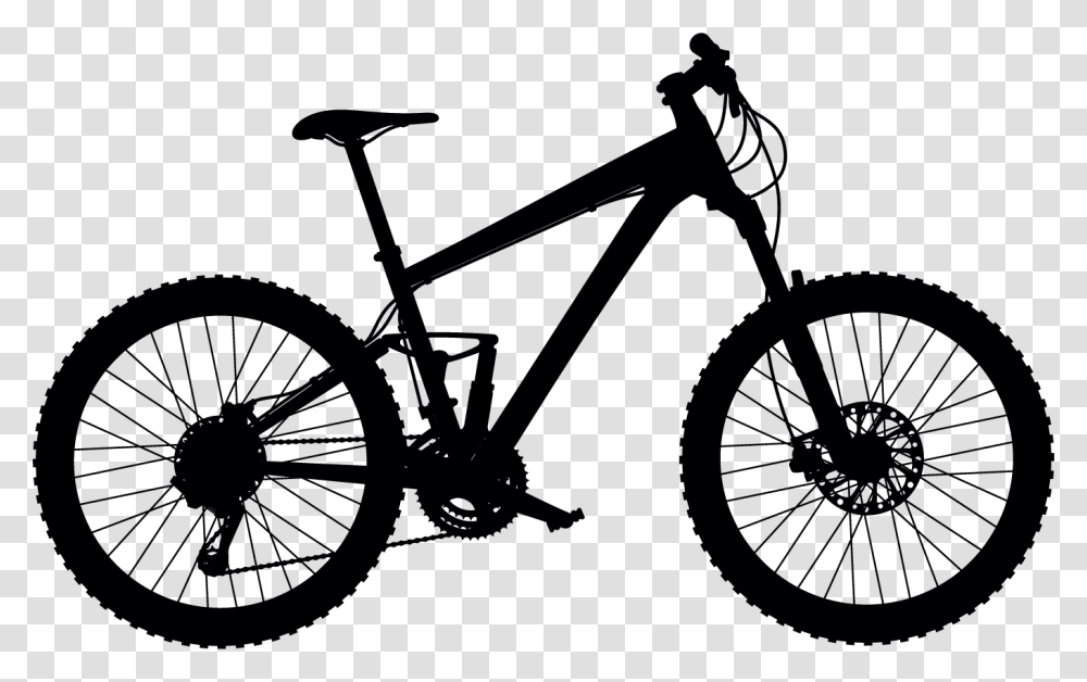 Art Bike Mountain Bike Silhouette, Wheel, Machine, Bicycle, Vehicle Transparent Png