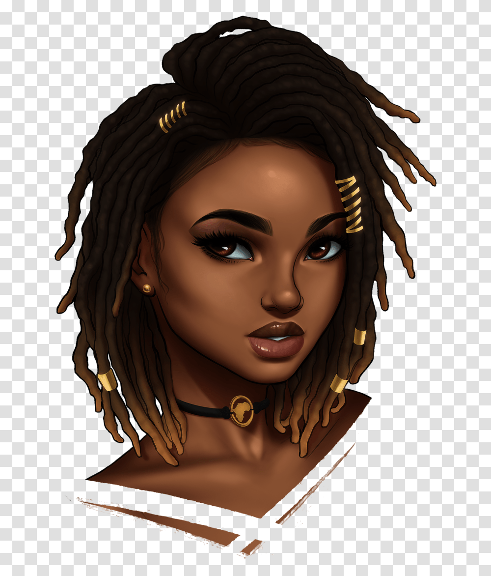 Art Black Women With Locs, Doll, Toy, Face, Person Transparent Png