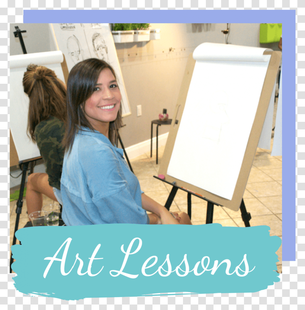 Art Box Miami Adult Art Lessons Private Group Banner, Person, White Board, Refrigerator, Canvas Transparent Png