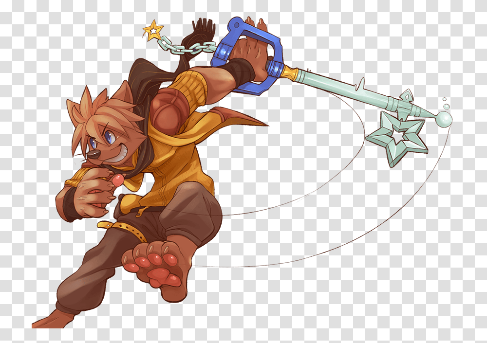 Art By Gazpacho Neo The Keyblade Master Keyblade Furry, Person, Human, Hand, Weapon Transparent Png