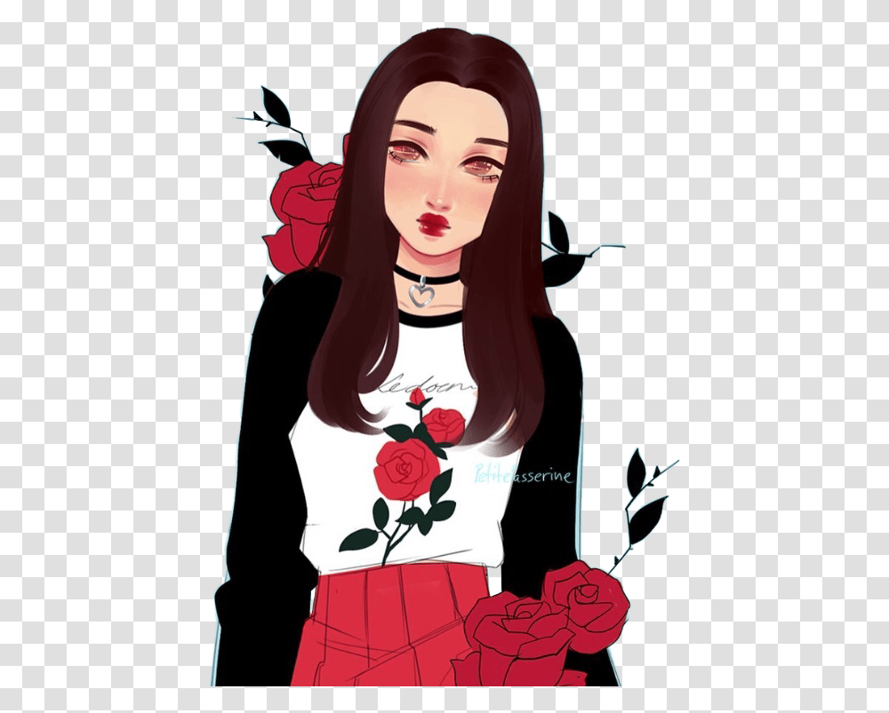 Art By Girl In Red Aesthetic, Face, Person, Female Transparent Png