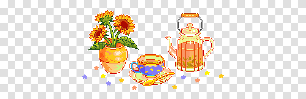 Art By Httppixelinstumblrcom Uploaded Whimsy Pixel Art Flowers, Pottery, Coffee Cup, Teapot, Kettle Transparent Png