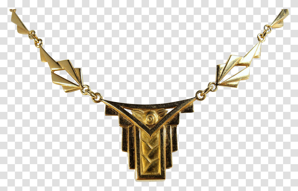 Art Deco 18k Solid Gold Necklace French Stamped Gold Choker, Jewelry, Accessories, Accessory, Pendant Transparent Png