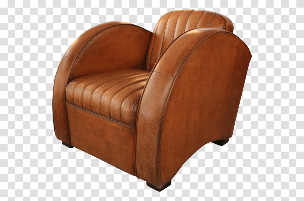 Art Deco Armchair Leather, Furniture, Couch Transparent Png