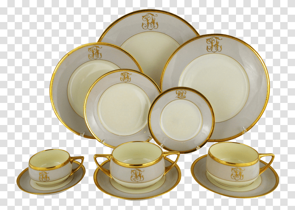 Art Deco Dinner Service Art Deco Dinner Plate, Saucer, Pottery, Gold Transparent Png