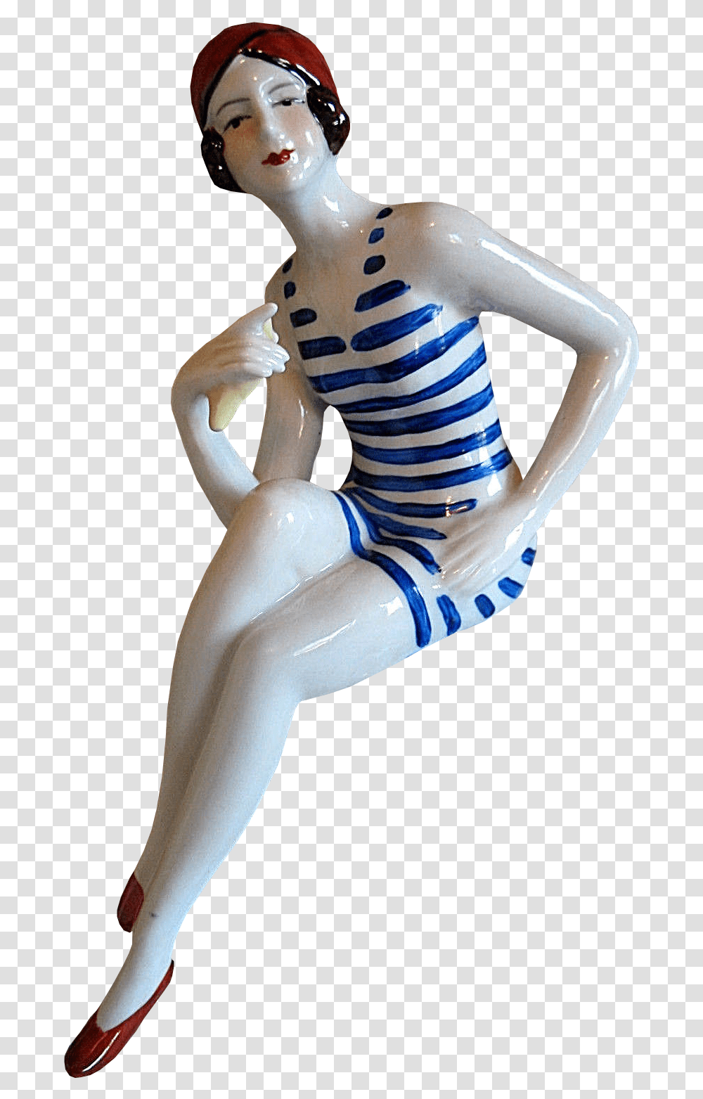 Art Deco French Bathing Belle Sitting Girl, Figurine, Doll, Toy, Barbie Transparent Png