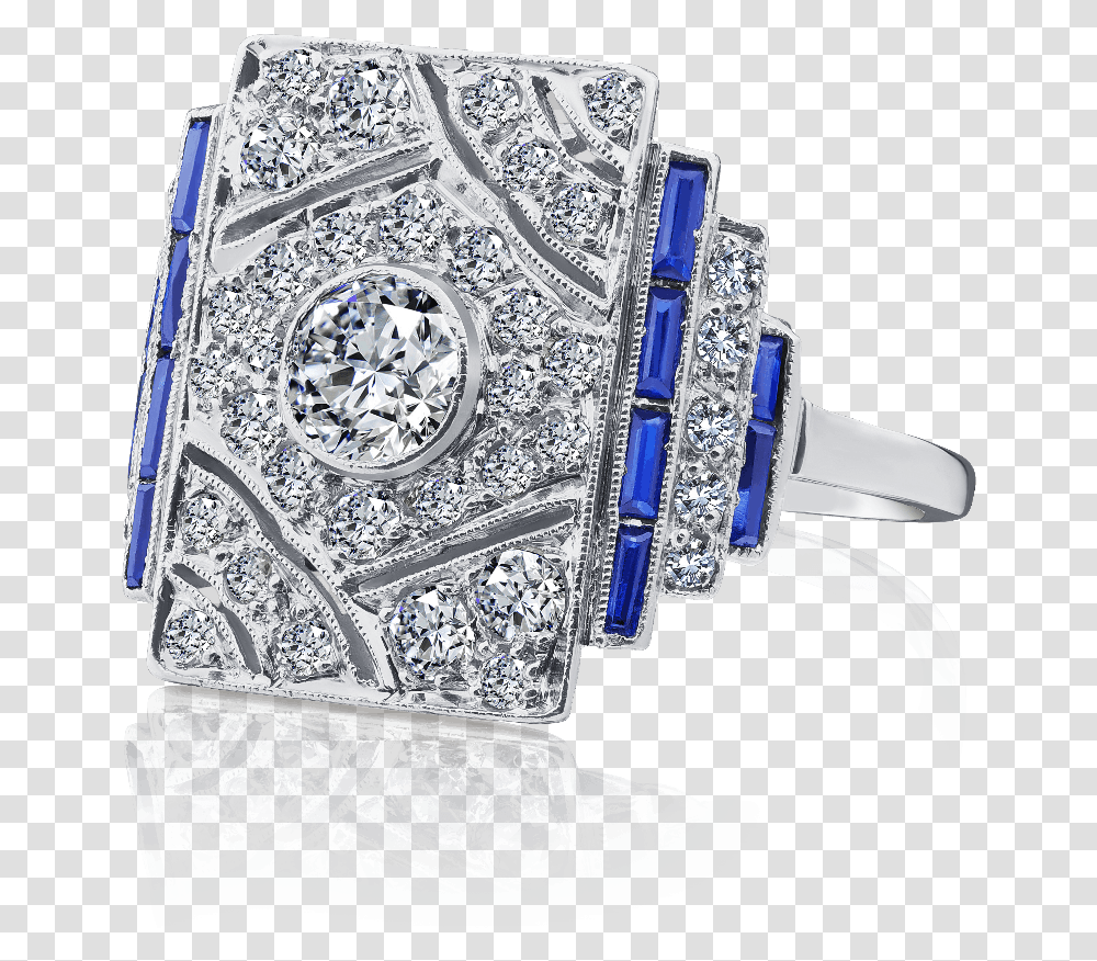 Art Deco Sapphire Diamond Ring, Gemstone, Jewelry, Accessories, Accessory Transparent Png