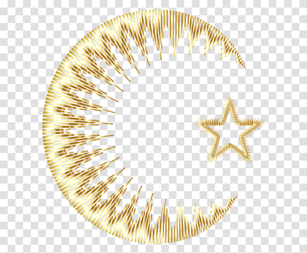 Art Deco Style Crescent And Star Ii Gold Openclipart Cinedigm, Star Symbol Transparent Png