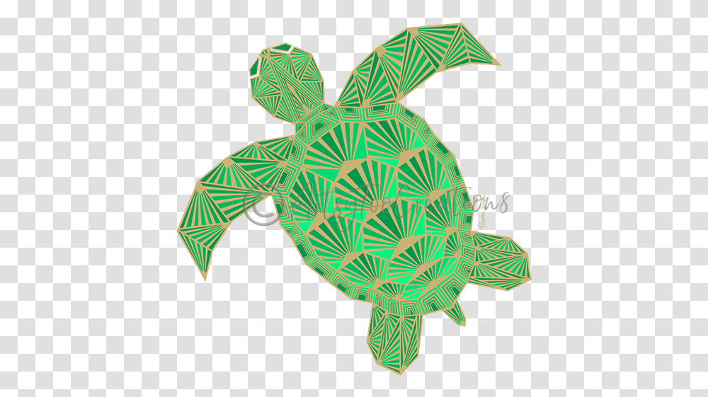 Art Deco Turtle, Tortoise, Reptile, Sea Life, Animal Transparent Png