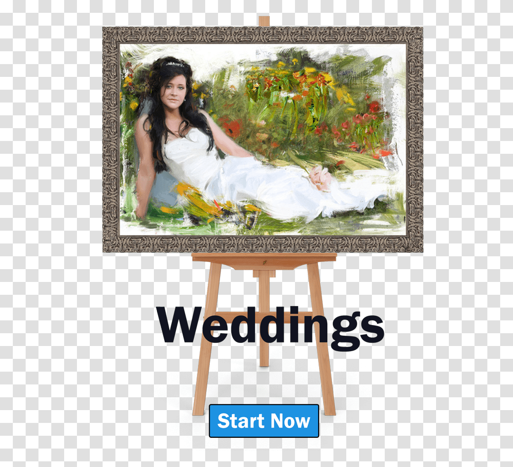 Art Easel Banner, Person, Canvas, Evening Dress Transparent Png