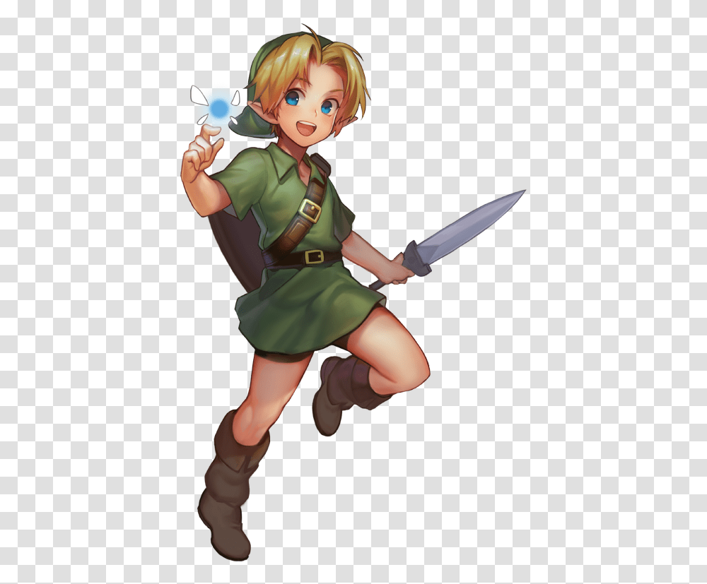 Art Gaming Link Legend Of Zelda Navi Ocarina Of Time Ocarina Of Time Link And Navi, Elf, Person, Weapon, Female Transparent Png