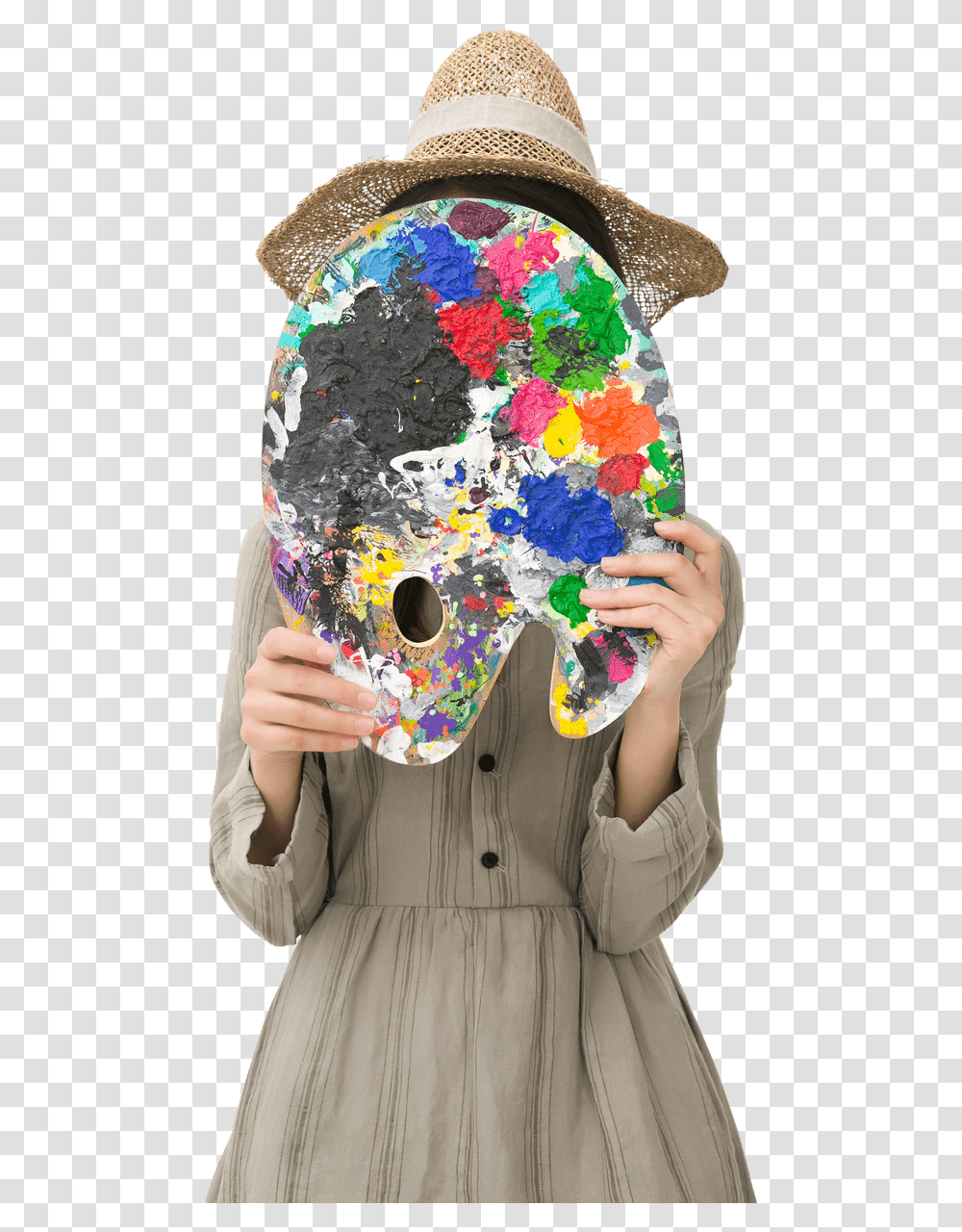 Art Girl, Paint Container, Palette, Person, Human Transparent Png
