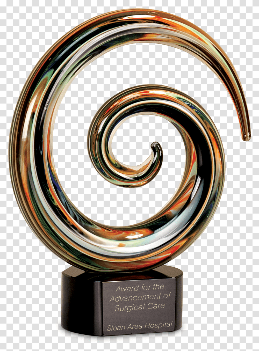 Art Glass Trophy, Spiral, Coil Transparent Png