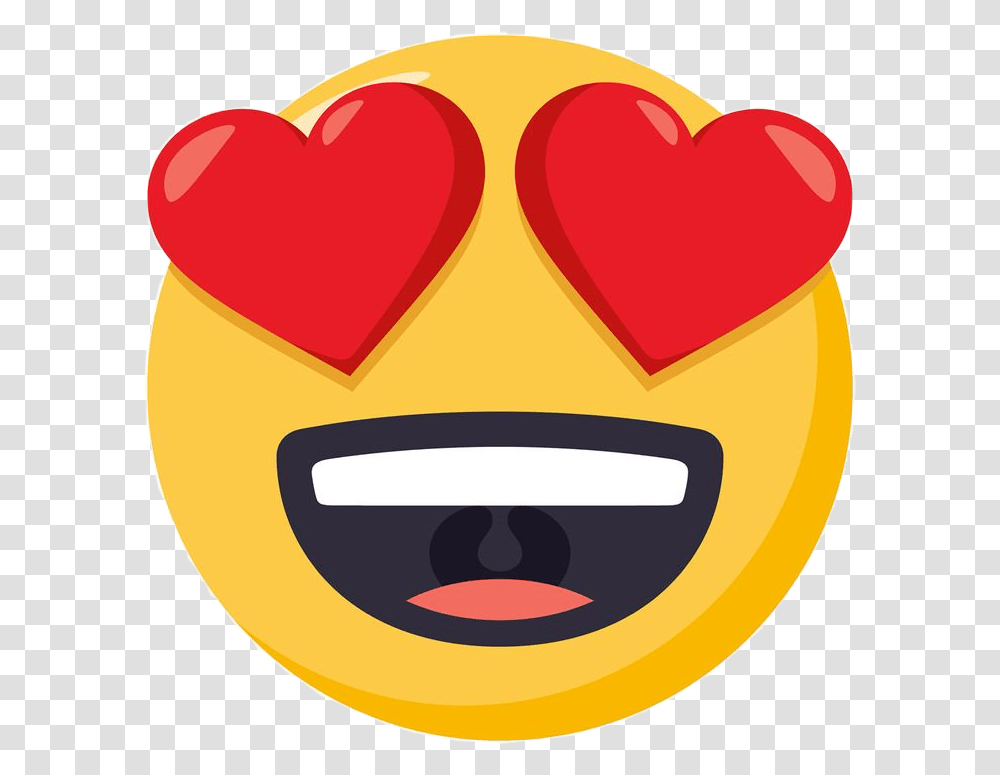 Art Interesting Heart Emoji Yellow Love Inlove Heart Eyes Emoji Animated, Label, Sticker, Mustache Transparent Png