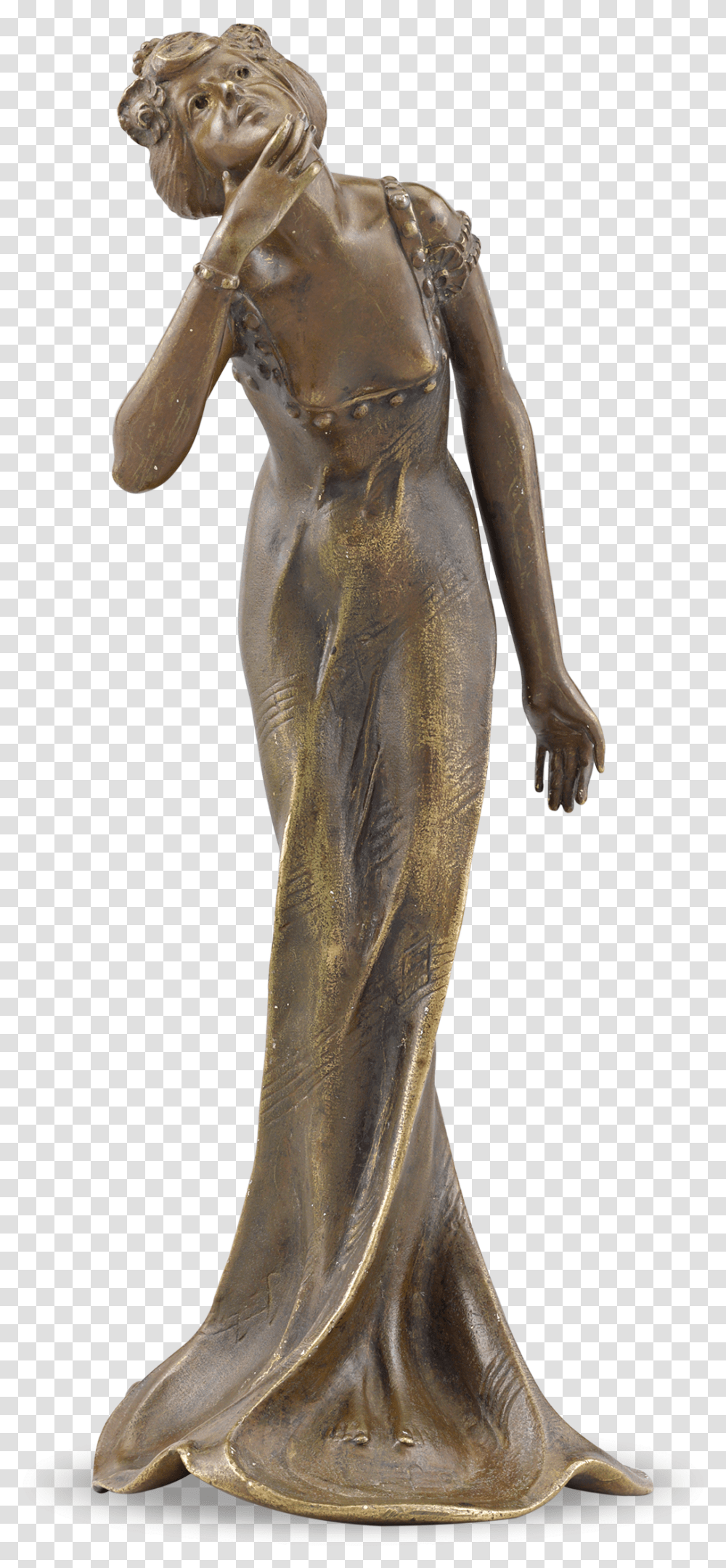 Art Nouveau Figural Bronze Statuette Art Nouveau Bronze, Sculpture, Figurine, Person, Animal Transparent Png