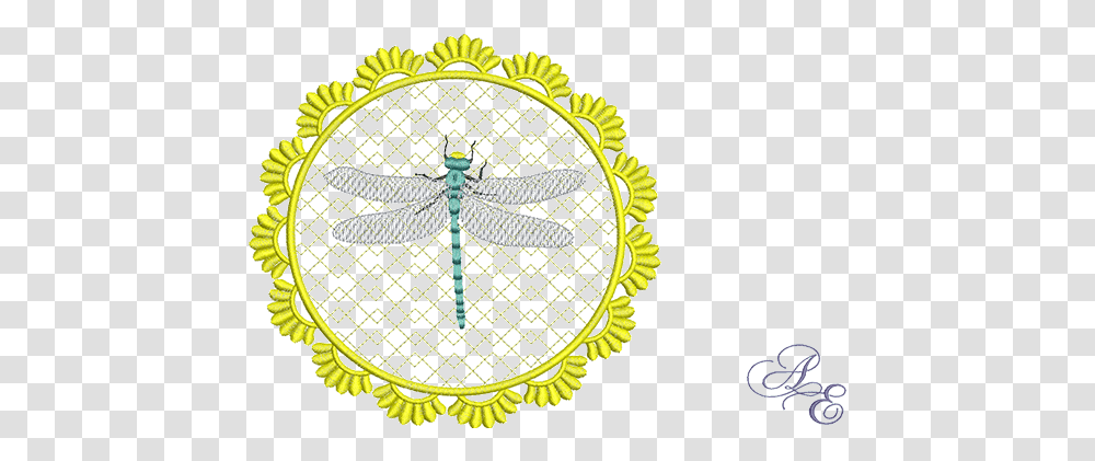 Art Of Embroidery Circle Dragonfly Machine Embroidery Circle, Lace, Pattern, Costume, Insect Transparent Png
