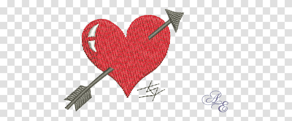 Art Of Embroidery Heart Arrow Machine Embroidery Designs Embroidery, Pin, Knitting Transparent Png