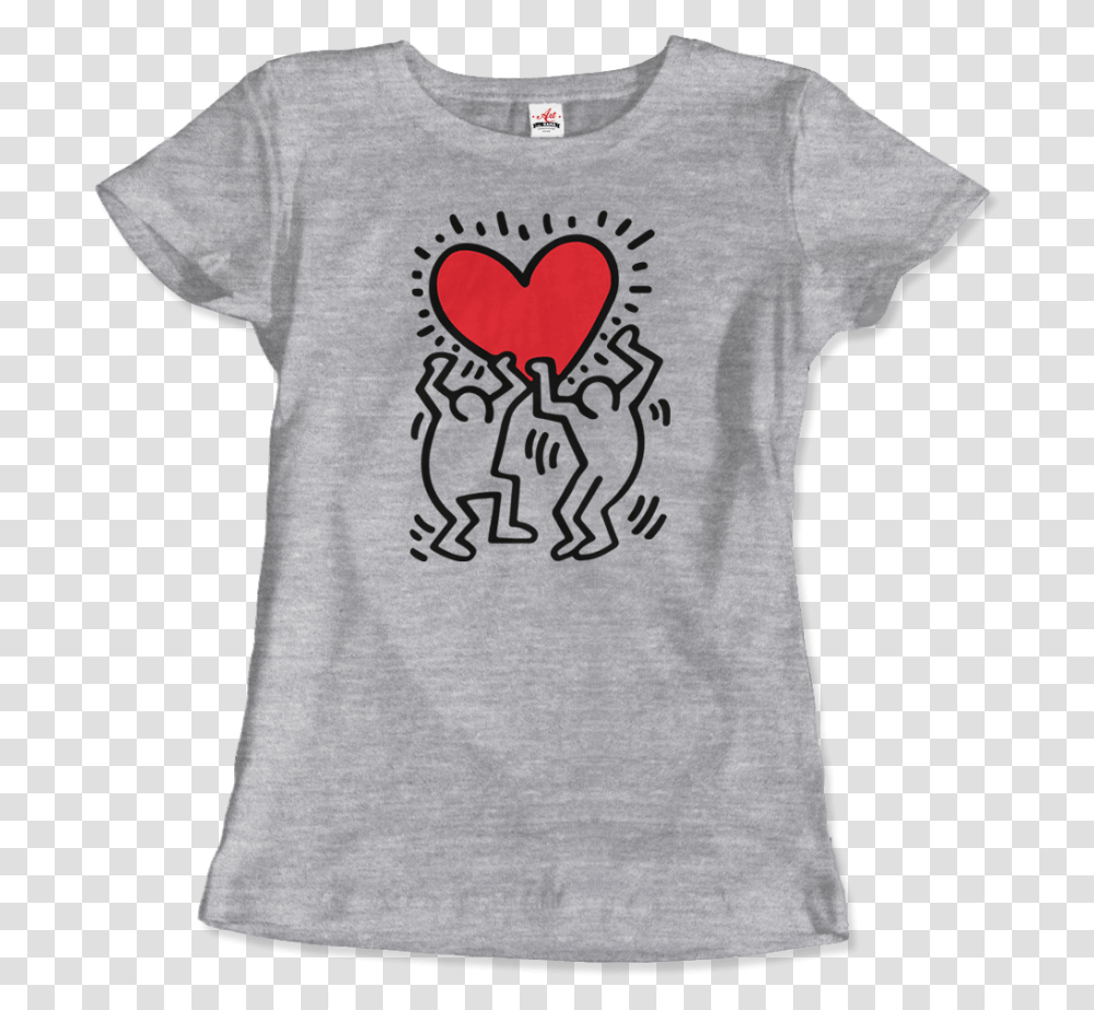 Art Orama Keith Haring Men Holding Heart Icon Street Art Keith Haring Heart, Clothing, Apparel, Sleeve, T-Shirt Transparent Png