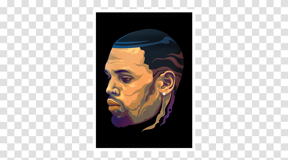 Art Painting Of Chris Browm, Head, Face, Person, Skin Transparent Png