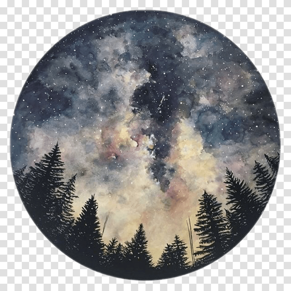 Art Painting Sketchbook Night Night Sky Moon Watercolor, Outer Space, Astronomy, Outdoors, Nature Transparent Png